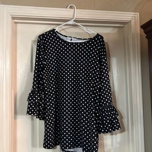 Black and White polka dot top